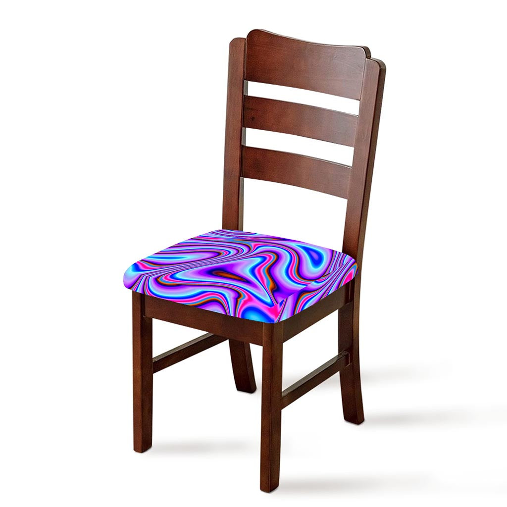 Purple Psychedelic Trippy Print Chair Cushion Cover