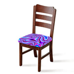 Purple Psychedelic Trippy Print Chair Cushion Cover