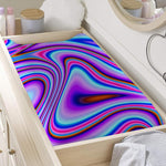 Purple Psychedelic Trippy Print Changing Pad Cover