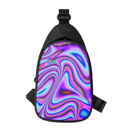 Purple Psychedelic Trippy Print Chest Bag