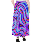 Purple Psychedelic Trippy Print Chiffon Maxi Skirt