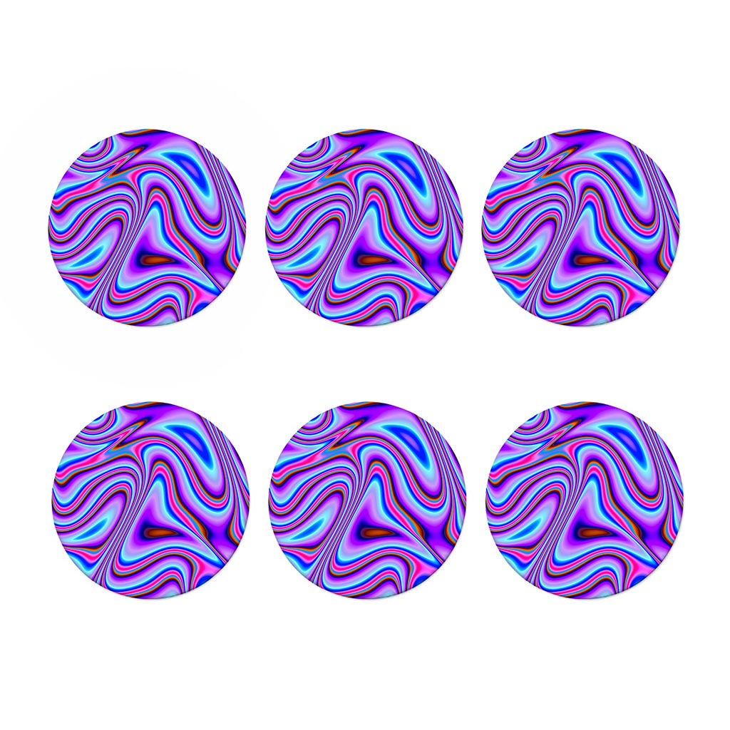Purple Psychedelic Trippy Print Coaster Set