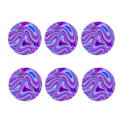 Purple Psychedelic Trippy Print Coaster Set