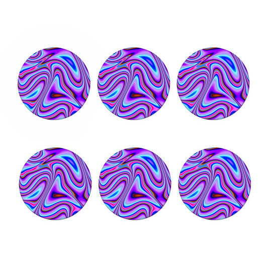 Purple Psychedelic Trippy Print Coaster Set