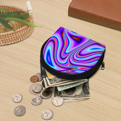 Purple Psychedelic Trippy Print Coin Purse
