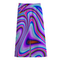 Purple Psychedelic Trippy Print Cotton Front Slit Maxi Skirt