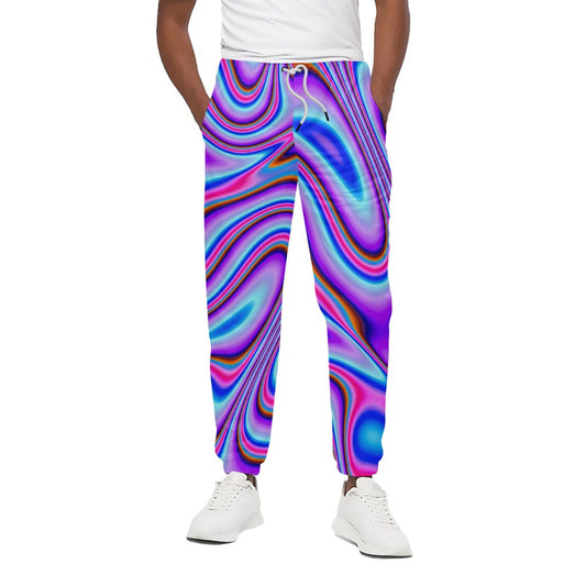 Purple Psychedelic Trippy Print Cotton Pants