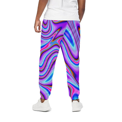 Purple Psychedelic Trippy Print Cotton Pants