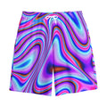 Purple Psychedelic Trippy Print Cotton Shorts