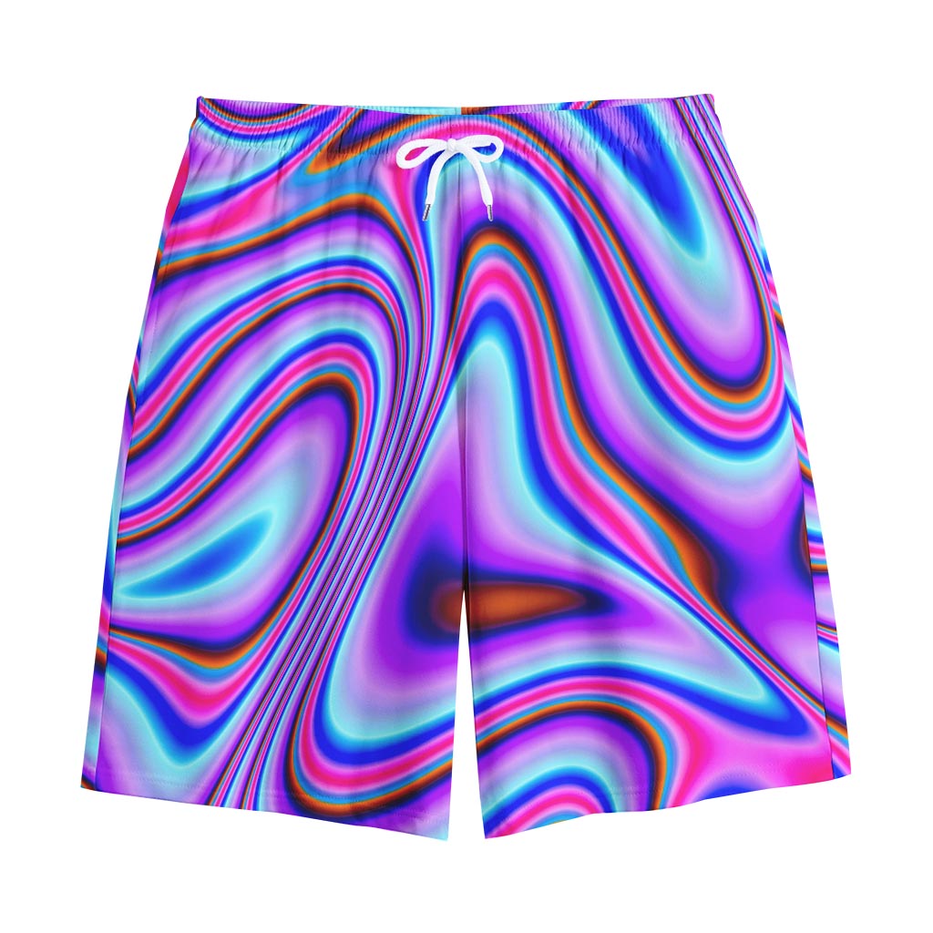 Purple Psychedelic Trippy Print Cotton Shorts