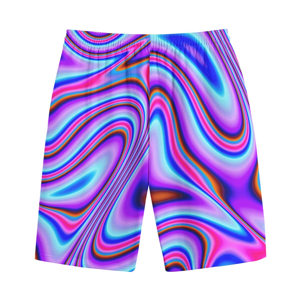 Purple Psychedelic Trippy Print Cotton Shorts