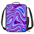 Purple Psychedelic Trippy Print Crossbody Lunch Bag
