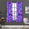 Purple Psychedelic Trippy Print Grommet Curtain Panels