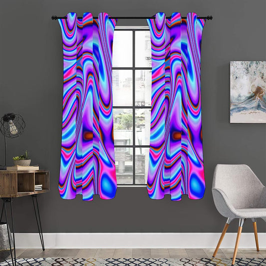 Purple Psychedelic Trippy Print Curtain