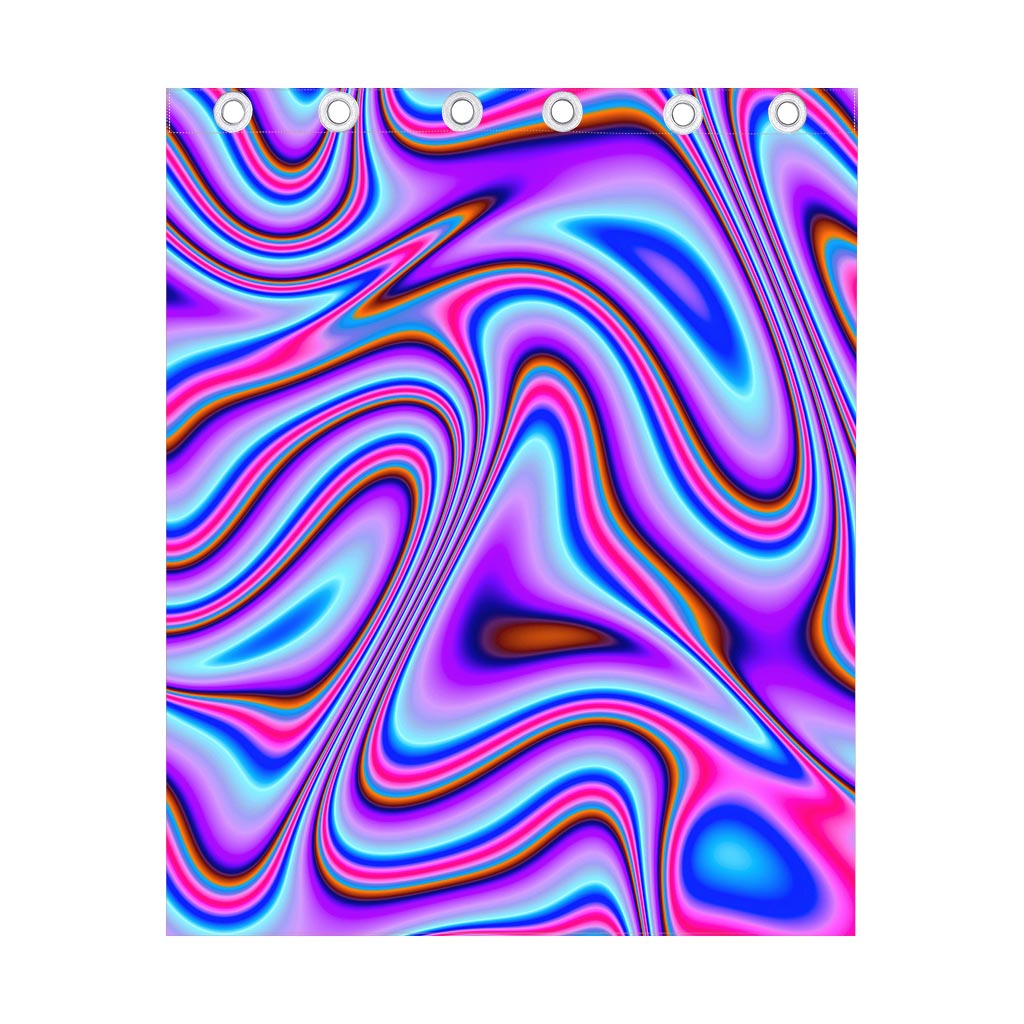 Purple Psychedelic Trippy Print Curtain