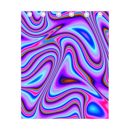 Purple Psychedelic Trippy Print Curtain