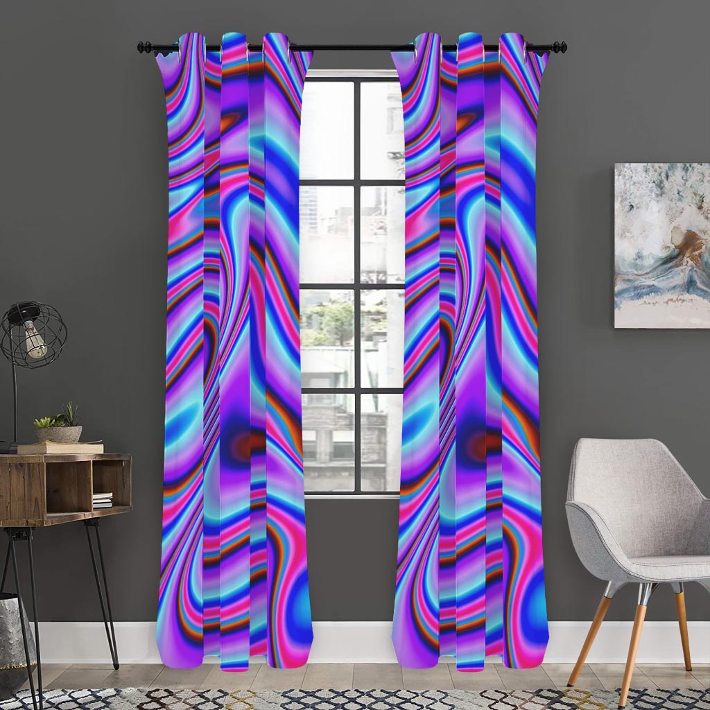 Purple Psychedelic Trippy Print Curtain