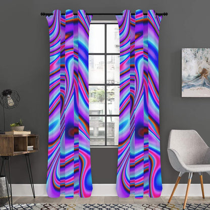 Purple Psychedelic Trippy Print Curtain