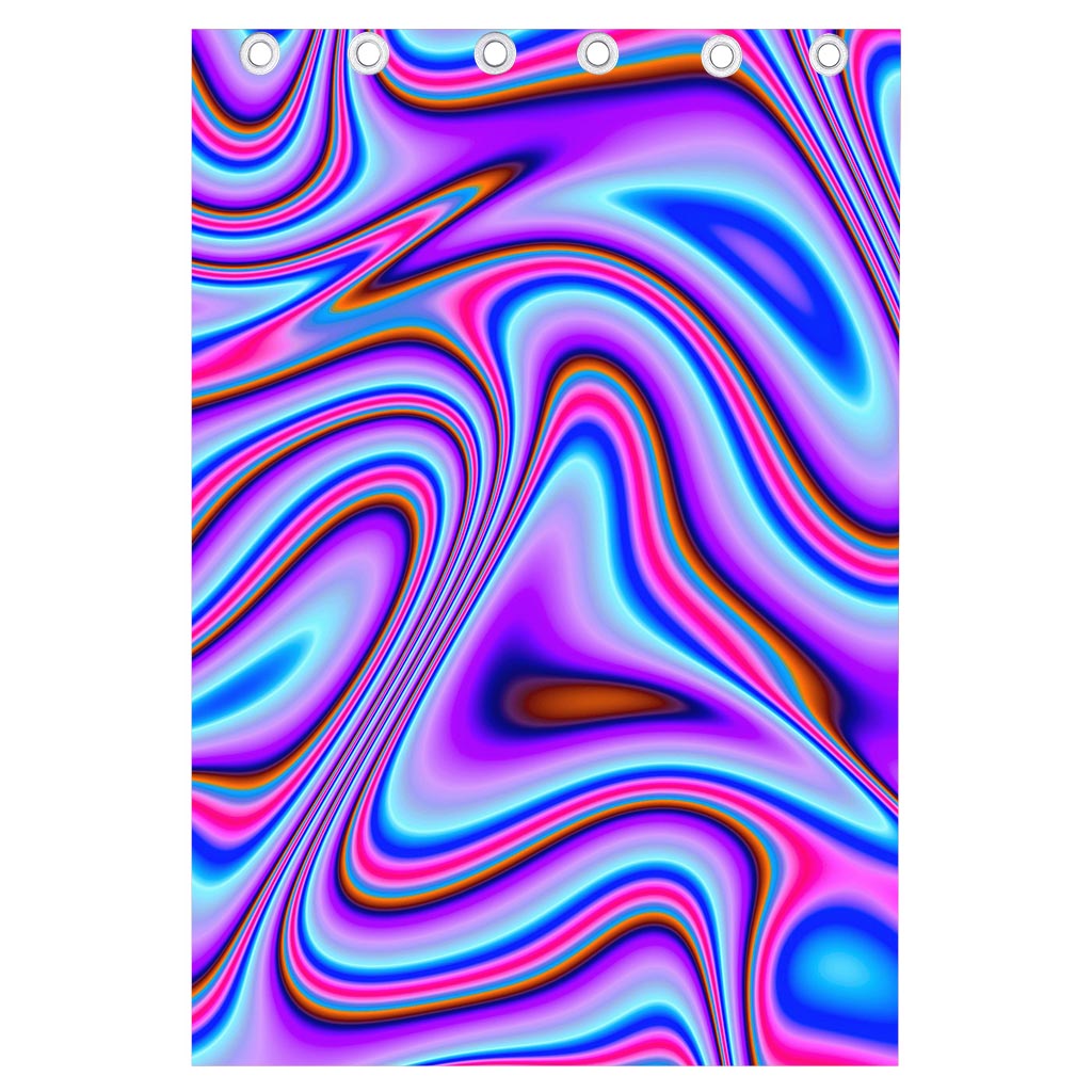 Purple Psychedelic Trippy Print Curtain