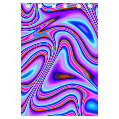 Purple Psychedelic Trippy Print Curtain