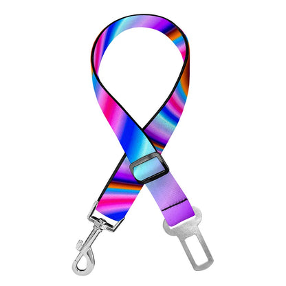 Purple Psychedelic Trippy Print Dog Seat Belt