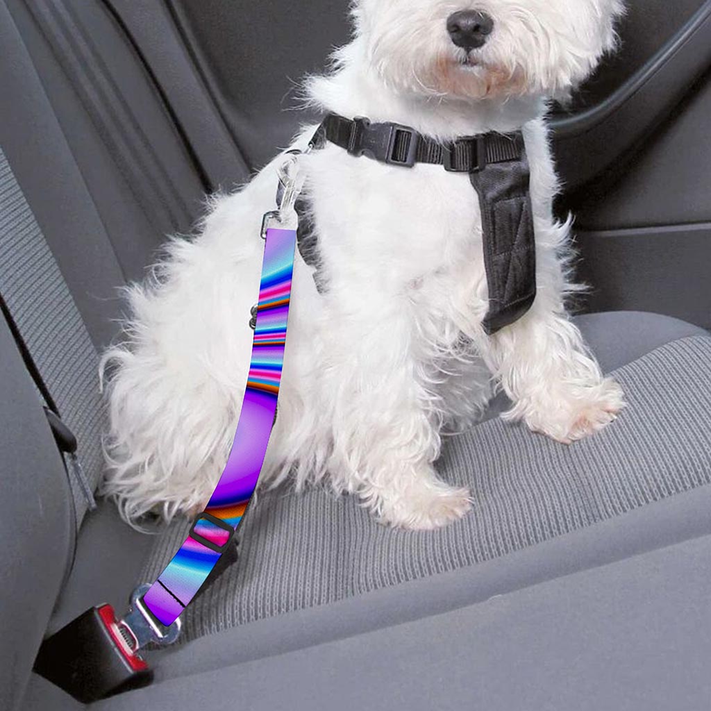 Purple Psychedelic Trippy Print Dog Seat Belt