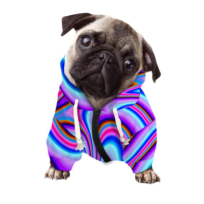 Purple Psychedelic Trippy Print Dog Zip Up Hoodie