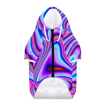 Purple Psychedelic Trippy Print Dog Zip Up Hoodie