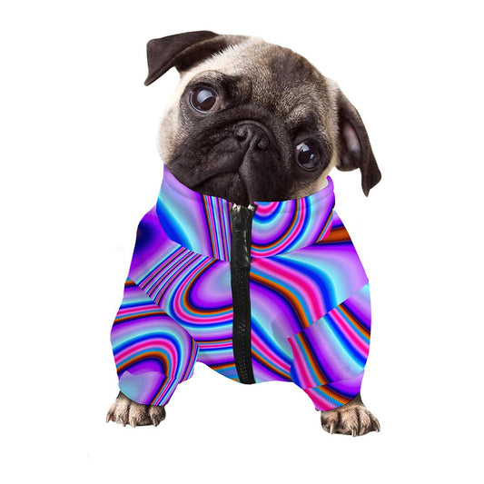 Purple Psychedelic Trippy Print Dog Zip Up Jacket
