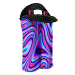 Purple Psychedelic Trippy Print Double Neoprene Wine Tote