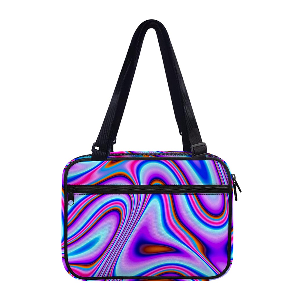 Purple Psychedelic Trippy Print Double Strap Bible Bag