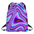 Purple Psychedelic Trippy Print Drawstring Backpack