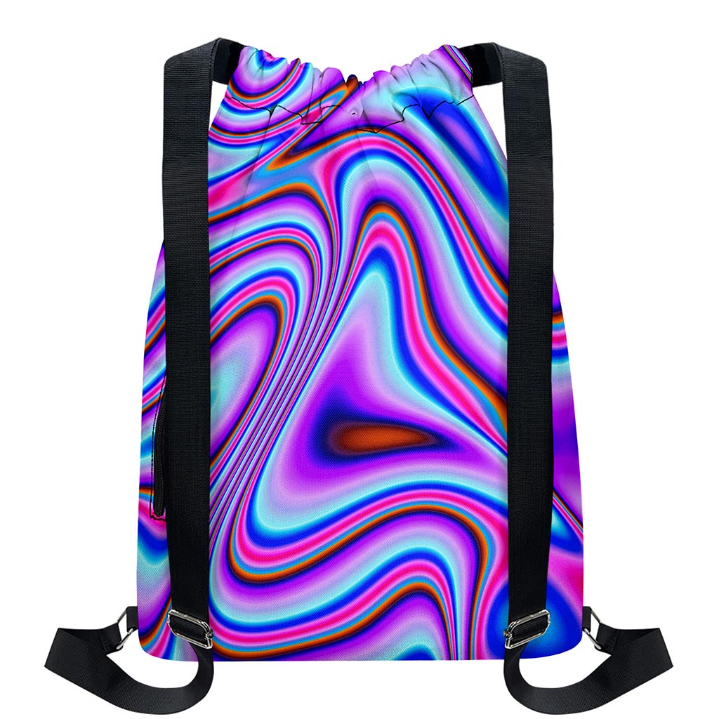 Purple Psychedelic Trippy Print Drawstring Backpack