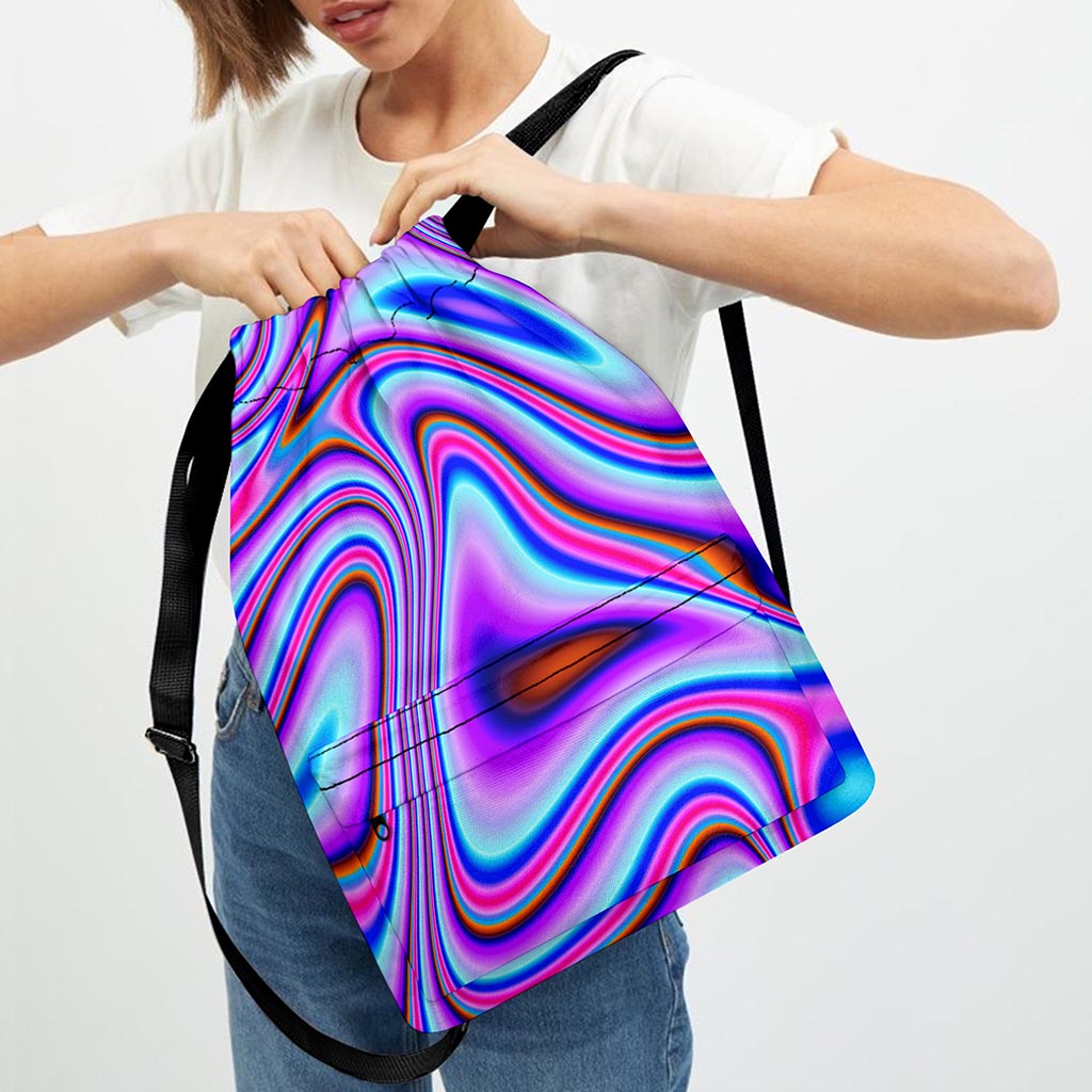 Purple Psychedelic Trippy Print Drawstring Backpack