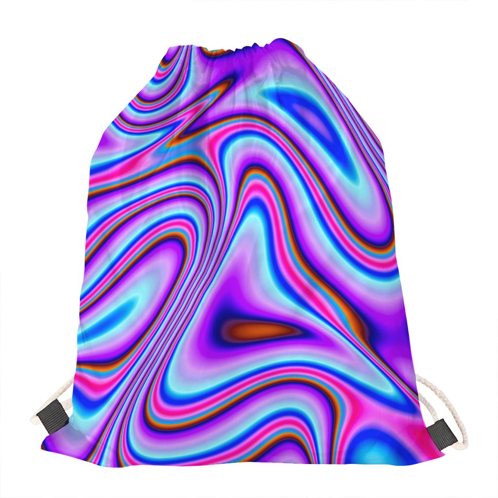 Purple Psychedelic Trippy Print Drawstring Bag