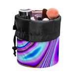 Purple Psychedelic Trippy Print Drawstring Makeup Bag
