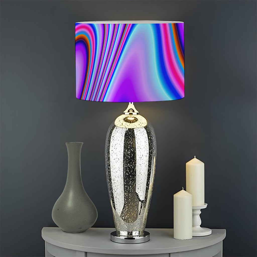 Purple Psychedelic Trippy Print Drum Lamp Shade