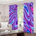 Purple Psychedelic Trippy Print Extra Wide Grommet Curtains