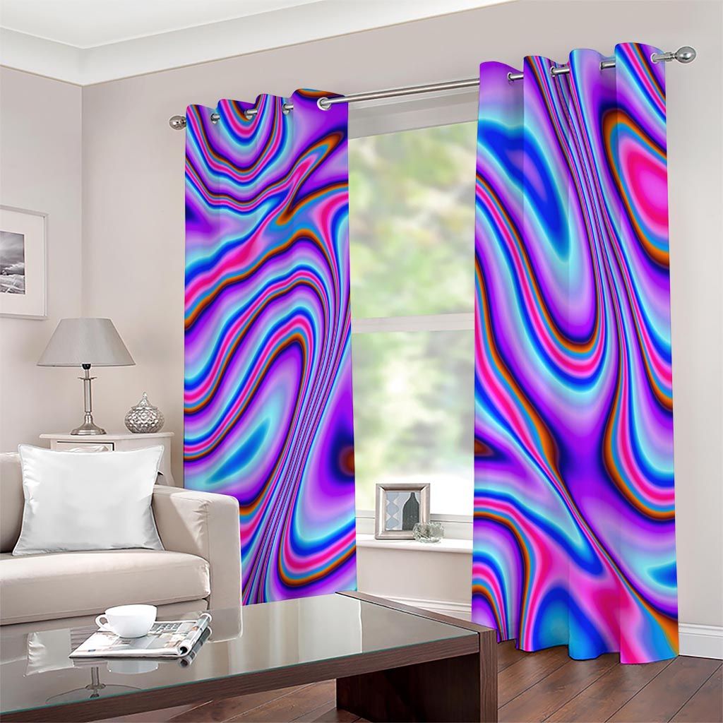 Purple Psychedelic Trippy Print Extra Wide Grommet Curtains