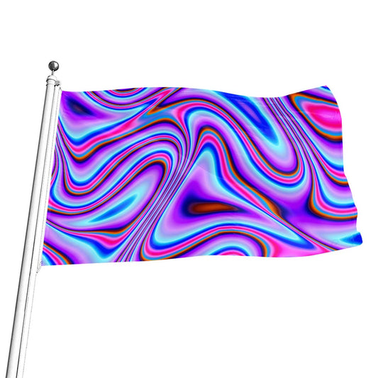 Purple Psychedelic Trippy Print Flag