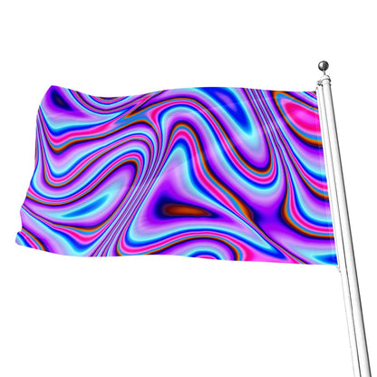 Purple Psychedelic Trippy Print Flag