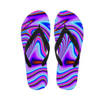 Purple Psychedelic Trippy Print Flip Flops