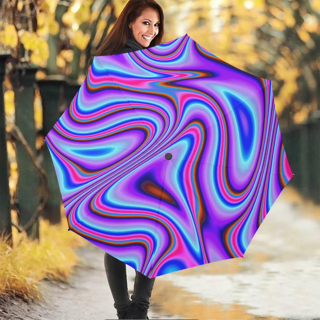 Purple Psychedelic Trippy Print Foldable Umbrella