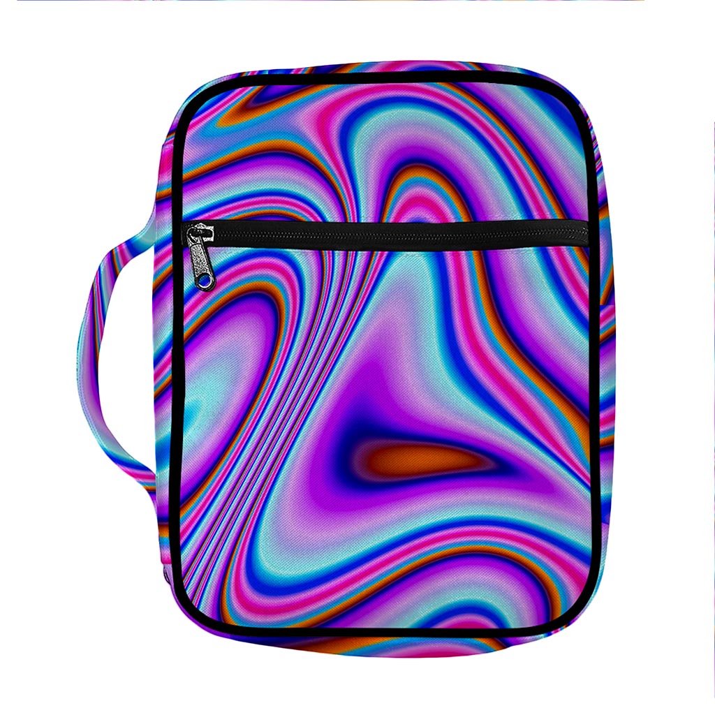 Purple Psychedelic Trippy Print Front Pocket Bible Bag