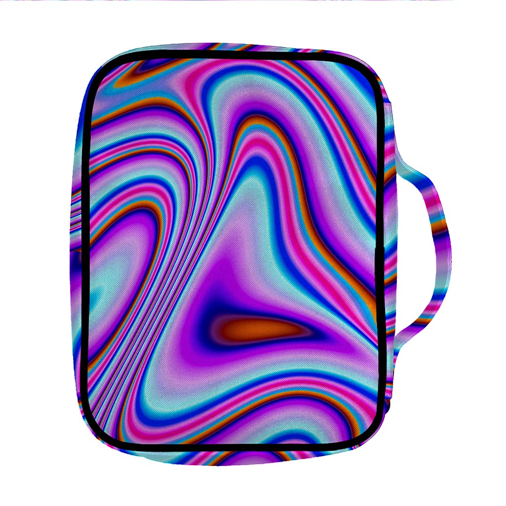 Purple Psychedelic Trippy Print Front Pocket Bible Bag