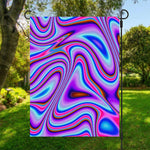 Purple Psychedelic Trippy Print Garden Flag