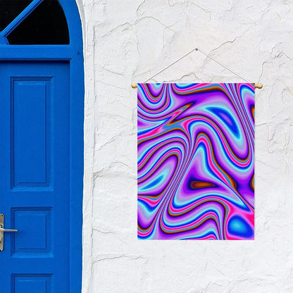 Purple Psychedelic Trippy Print Garden Flag