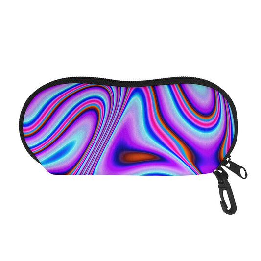Purple Psychedelic Trippy Print Glasses Case