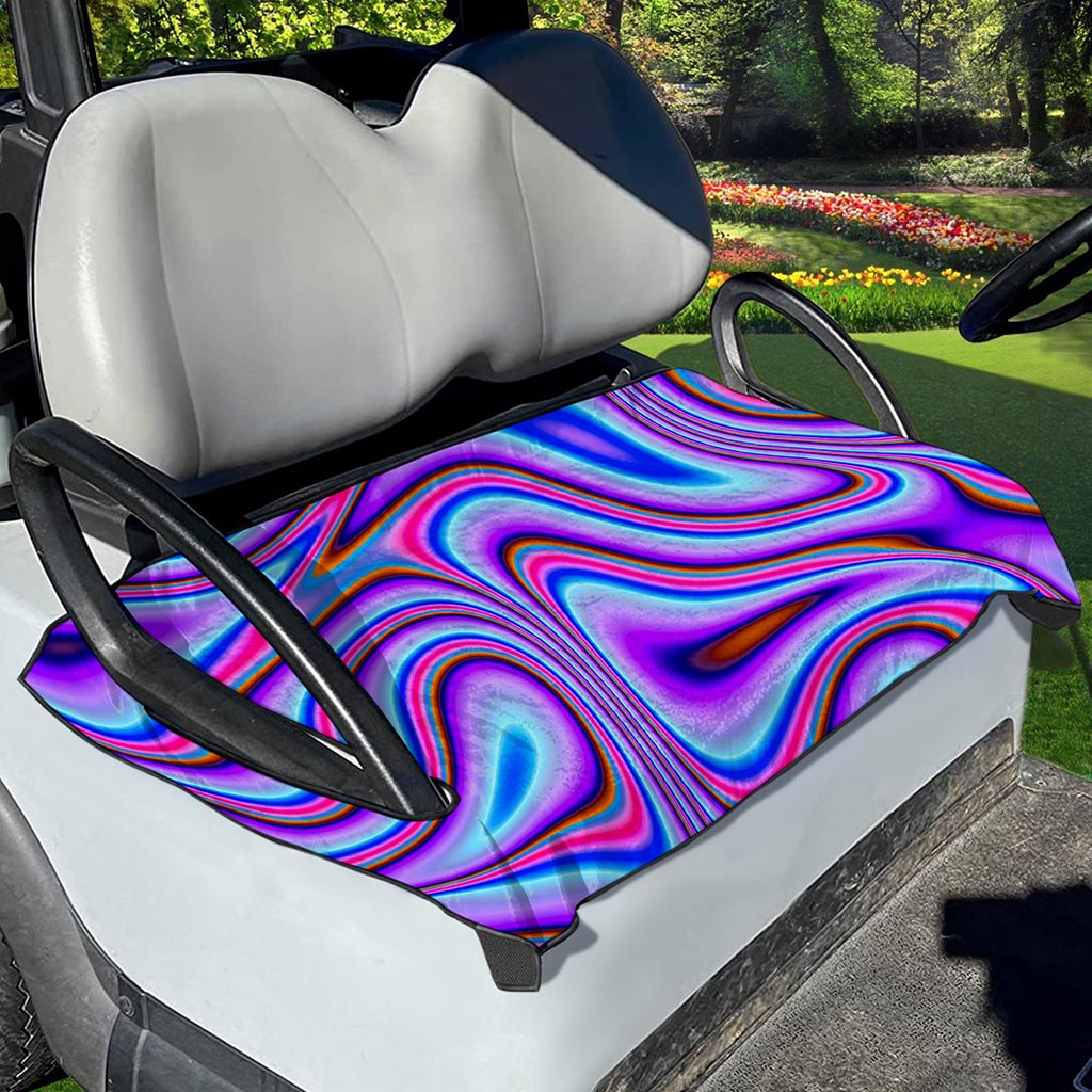Purple Psychedelic Trippy Print Golf Cart Seat Cover