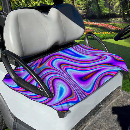 Purple Psychedelic Trippy Print Golf Cart Seat Cover